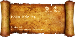 Maka Kürt névjegykártya